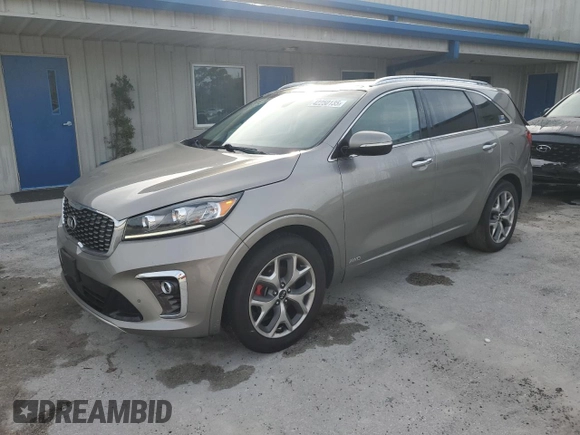 2019 Kia Sorento SX V6 with VIN 5XYPKDA59KG505820, listed as a Copart auction lot 42250135 with 59,097 mi miles and Salvage Title. Bid and sale history available at carsss.com. Image 1.