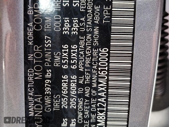 2021 Hyundai Kona SE z VIN KM8K12AAXMU610006, wystawiony jako Copart lot #50434295 z przebiegiem 43 853 mil mil oraz Szkoda całkowita • Salvage title. Historia ofert i sprzedaży dostępna na DreamBid. Obrazek 14.