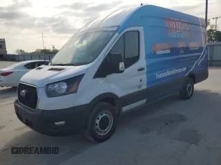 2023 Ford Transit Cargo with VIN 1FTBR3X86PKA19338, listed as a Copart auction lot 52677015 with 93,268 mi miles and Salvage Title. Bid and sale history available at DreamBid. Image 1.