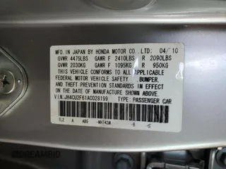 2010 Acura TSX с VIN JH4CU2F61AC028199, выставлен на аукционе Copart как лот 62156685 с пробегом 129 677 миль миль и Списание • Salvage title. История ставок и продаж доступна на DreamBid. Изображение 12.