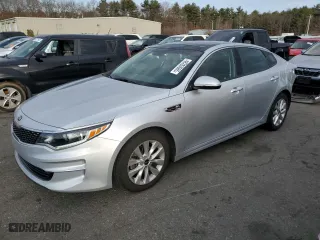2018 Kia Optima EX with VIN 5XXGU4L32JG227769, listed as a Copart auction lot 48283665 with 43,638 mi miles and Salvage Title. Bid and sale history available at carsss.com. Image 1.