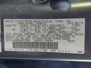 2014 Toyota Tacoma PreRunner with VIN 5TFJU4GN0EX057850, listed as a IAAI auction lot 41656053 with 170,269 mi miles. Bid and sale history available at carsss.com. Image 9.