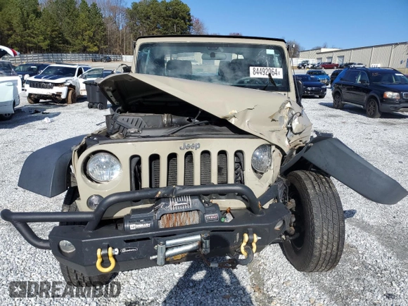 2018 Jeep Wrangler Willys Wheeler W with VIN 1C4AJWAG1JL800872, listed as a Copart auction lot 84492064 with 39,032 mi miles and Salvage title. Bid and sale history available at DreamBid. Image 5.