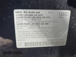 2018 Audi Q5 Premium with VIN WA1ANAFY7J2087419, listed as a IAAI auction lot 41931235 with 73,199 mi miles. Bid and sale history available at carsss.com. Image 9.