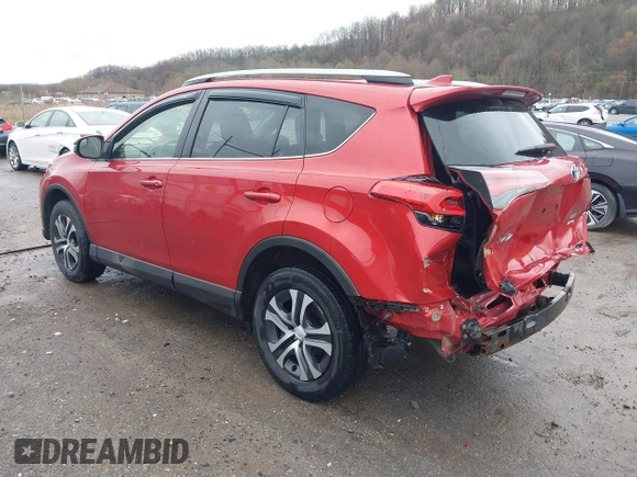 2017 Toyota RAV4 LE with VIN JTMBFREV7HJ105494, listed as a IAAI auction lot 41963621 with 143,794 mi miles. Bid and sale history available at carsss.com. Image 3.