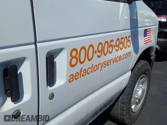 2014 Ford Econoline Cargo Commercial with VIN 1FTNE1EW5EDA41265, listed as a IAAI auction lot 42229537 with 250,689 mi miles and . Bid and sale history available at DreamBid. Image 1.