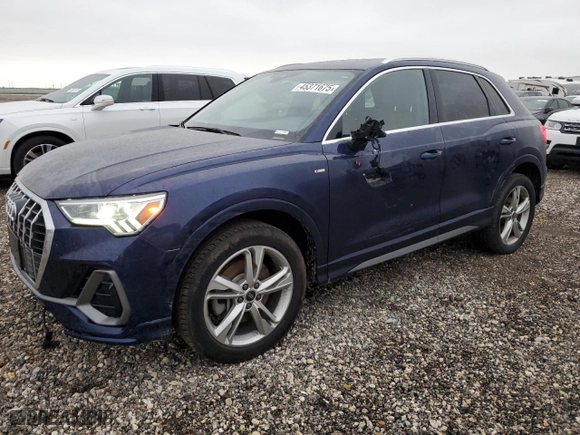 2023 Audi Q3 S line Premium Plus with VIN WA1EECF3XP1031054, listed as a Copart auction lot 45371675 with 23,395 mi miles and Salvage Title. Bid and sale history available at carsss.com. Image 1.