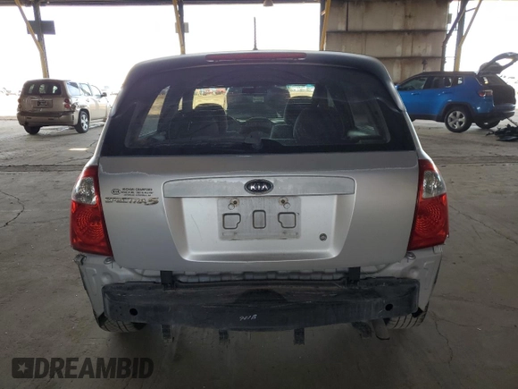 2006 Kia Spectra with VIN KNAFE162665365284, listed as a Copart auction lot 52147085 with 139,570 mi miles and Salvage Title. Bid and sale history available at carsss.com. Image 6.
