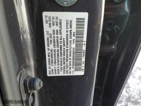 2019 Honda CR-V EX with VIN 7FARW2H56KE009747, listed as a Copart auction lot 46306315 with 0 mi miles and Salvage Title. Bid and sale history available at carsss.com. Image 14.