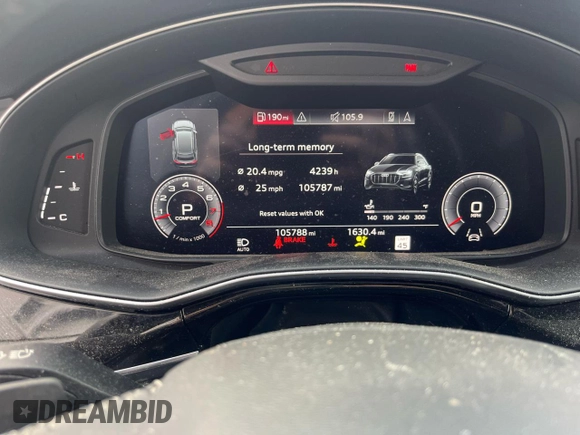 2019 Audi Q8 Premium Plus with VIN WA1BVAF13KD035346, listed as a Copart auction lot 50950015 with 105,787 mi miles and Clean title. Bid and sale history available at DreamBid. Image 8.