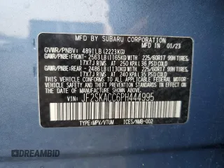 2023 Subaru Forester with VIN JF2SKACC6PH444995, listed as a Copart auction lot 52764425 with 16,087 mi miles and Salvage title. Bid and sale history available at DreamBid. Image 13.