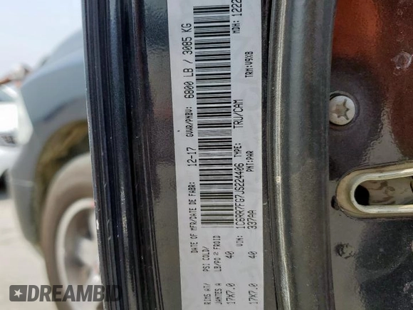 2018 Ram 1500 Express z VIN 1C6RR7FG7JS224406, wystawiony jako Copart lot #56370055 z przebiegiem 141 157 mil mil oraz Szkoda całkowita • Salvage title. Historia ofert i sprzedaży dostępna na DreamBid. Obrazek 12.