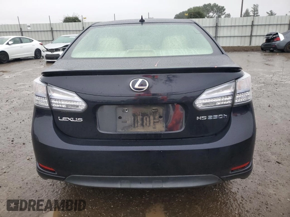 2010 Lexus HS 250h with VIN JTHBB1BA6A2018733, listed as a Copart auction lot 85568624 with 127,060 mi miles and Salvage Title. Bid and sale history available at DreamBid. Image 6.