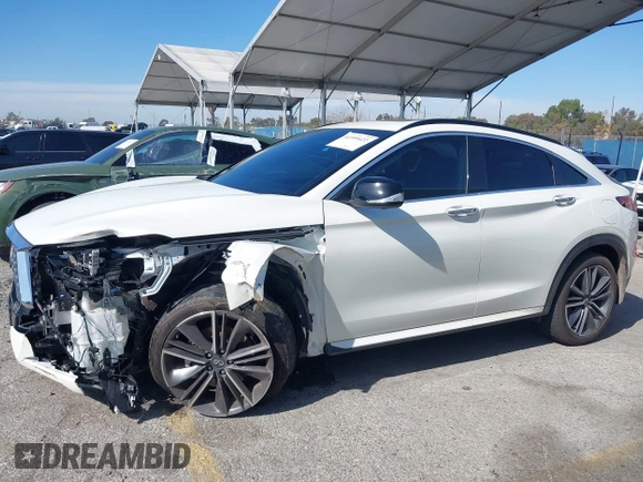 2023 Infiniti QX55 Essential with VIN 3PCAJ5KR5PF106742, listed as a IAAI auction lot 41599422 with 28,517 mi miles and . Bid and sale history available at DreamBid. Image 14.