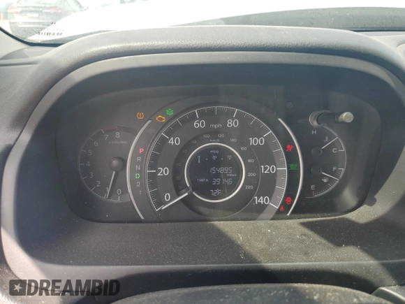 2013 Honda CR-V EX-L with VIN 2HKRM4H76DH679026, listed as a Copart auction lot 54014485 with 154,895 mi miles and Salvage Title. Bid and sale history available at carsss.com. Image 9.