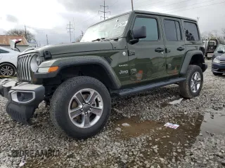 2021 Jeep Wrangler Unlimited Sahara High Altitude with VIN 1C4HJXEG3MW541397, listed as a Copart auction lot 80727144 with 54,451 mi miles and Salvage title. Bid and sale history available at DreamBid. Image 1.