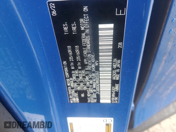 2022 Lexus NX 250 Premium with VIN JTJGDCAZ4N5003363, listed as a Copart auction lot 86794724 with 35,662 mi miles and Salvage title. Bid and sale history available at DreamBid. Image 13.