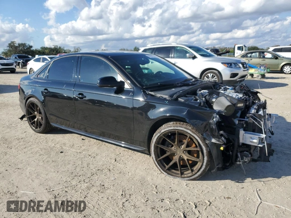 2015 Audi S4 Premium Plus with VIN WAUBGAFL9FA013731, listed as a Copart auction lot 86951844 with 44,027 mi miles and Salvage Title. Bid and sale history available at carsss.com. Image 4.