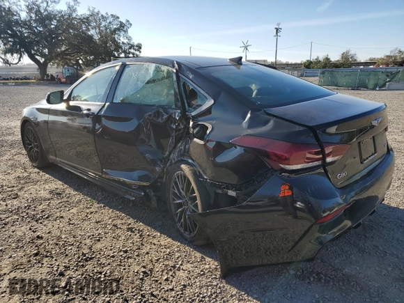 2019 Genesis G80 3.3T Sport with VIN KMHGN4JB3KU300405, listed as a Copart auction lot 46150295 with 53,482 mi miles and Salvage Title. Bid and sale history available at carsss.com. Image 2.