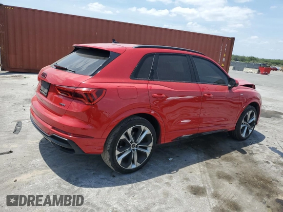 2022 Audi Q3 S line Premium Plus with VIN WA1EECF39N1030684, listed as a Copart auction lot 53829515 with 67,876 mi miles and Non repairable. Bid and sale history available at DreamBid. Image 3.