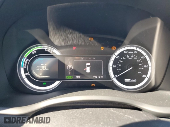 2019 Kia Niro LX with VIN KNDCB3LC0K5341113, listed as a Copart auction lot 79472554 with 44,313 mi miles and Salvage Title. Bid and sale history available at carsss.com. Image 9.