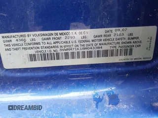 2008 Volkswagen Jetta SE с VIN 3VWRM71K18M043384, выставлен на аукционе IAAI как лот 41915731 с пробегом 137 718 миль миль и . История ставок и продаж доступна на DreamBid. Изображение 9.