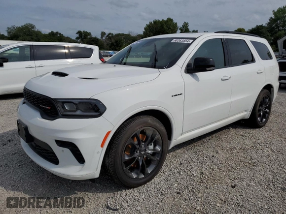 2024 Dodge Durango R/T Plus с VIN 1C4SDJCT1RC205055, выставлен на аукционе Copart как лот 68363854 с пробегом 21 миль миль и Списание • Salvage title. История ставок и продаж доступна на DreamBid. Изображение 1.