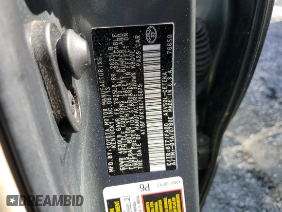 2013 Toyota Camry L with VIN 4T1BF1FK1DU705079, listed as a Copart auction lot 53094895 with 122,690 mi miles and Salvage Title. Bid and sale history available at carsss.com. Image 12.