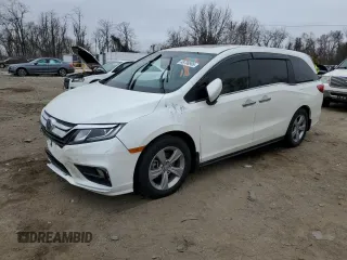 2019 Honda Odyssey EX-L z VIN 5FNRL6H71KB072929, wystawiony jako Copart lot #54293835 z przebiegiem 55 506 mil mil oraz Nie do naprawy • Non repairable. Historia ofert i sprzedaży dostępna na DreamBid. Obrazek 1.