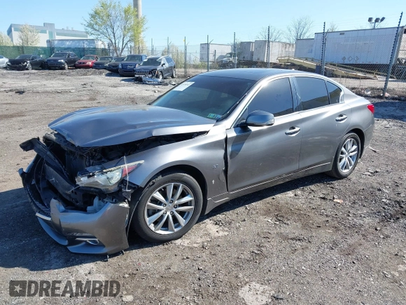 2015 Infiniti Q50 Premium with VIN JN1BV7AR2FM392399, listed as a IAAI auction lot 41978343 with 108,679 mi miles and . Bid and sale history available at DreamBid. Image 18.