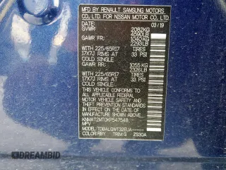 2019 Nissan Rogue SV with VIN KNMAT2MT0KP547548, listed as a Copart auction lot 50066415 with 103,423 mi miles and Salvage Title. Bid and sale history available at DreamBid. Image 15.