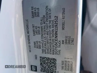 2022 GMC Canyon 2WD Elevation с VIN 1GTG5CEN9N1192512, выставлен на аукционе Copart как лот 60704925 с пробегом 34 264 миль миль и Чистый • Clean title. История ставок и продаж доступна на DreamBid. Изображение 10.