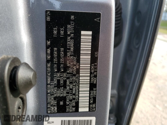 2024 Toyota Highlander LE z VIN 5TDKDRAH9RS548529, wystawiony jako Copart lot #53493205 z przebiegiem 16 627 mil mil oraz Szkoda całkowita • Salvage title. Historia ofert i sprzedaży dostępna na DreamBid. Obrazek 13.