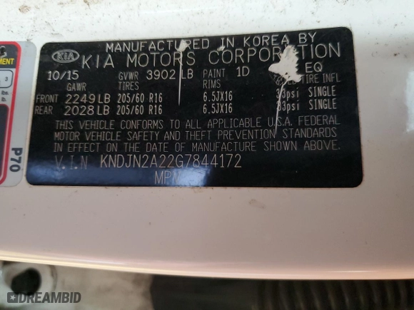 2016 Kia Soul with VIN KNDJN2A22G7844172, listed as a Copart auction lot 53527665 with 179,237 mi miles and Clean Title. Bid and sale history available at carsss.com. Image 12.