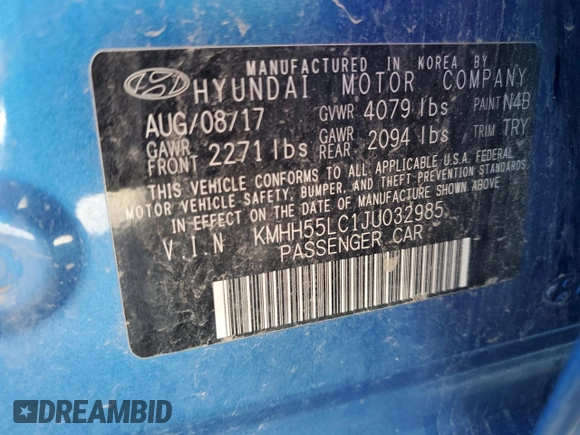 2018 Hyundai Elantra GT Sport with VIN KMHH55LC1JU032985, listed as a Copart auction lot 77598934 with 43,221 mi miles and Salvage Title. Bid and sale history available at carsss.com. Image 13.