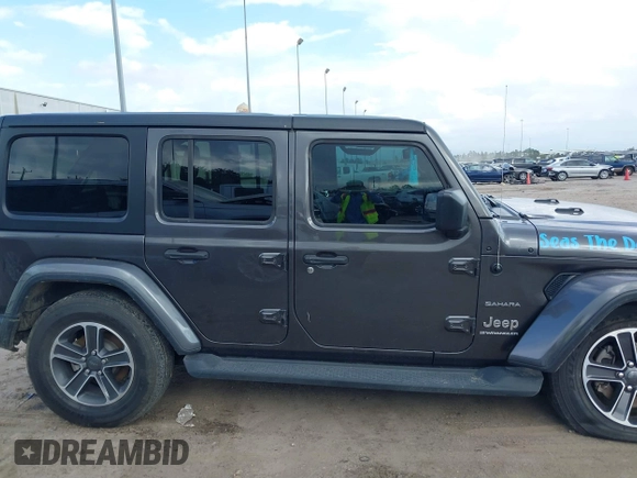 2023 Jeep Wrangler Sahara with VIN 1C4HJXEN6PW639004, listed as a IAAI auction lot 41174113 with 35,371 mi miles. Bid and sale history available at carsss.com. Image 13.