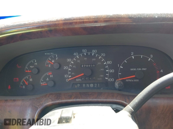 2000 Ford F-250 XL with VIN 1FTNW21FXYEB02830, listed as a IAAI auction lot 42627199 with 278,856 mi miles and . Bid and sale history available at DreamBid. Image 7.