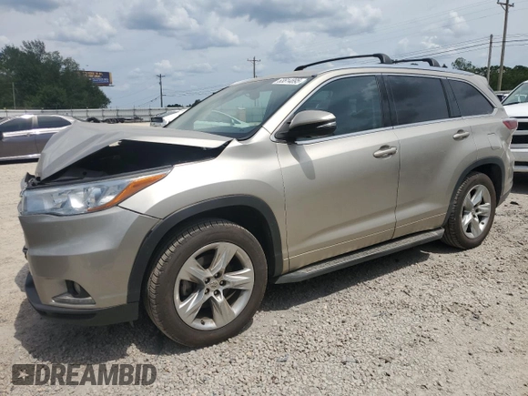 2014 Toyota Highlander Limited with VIN 5TDYKRFHXES037401, listed as a Copart auction lot 63814895 with 156,508 mi miles and Clean title. Bid and sale history available at DreamBid. Image 1.