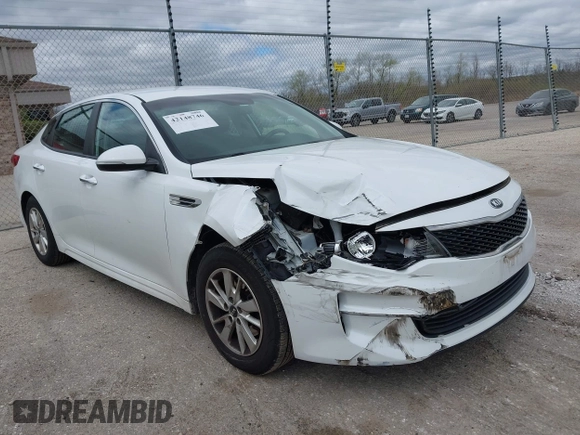 2016 Kia Optima LX z VIN 5XXGT4L37GG087701, wystawiony jako IAAI lot #42148746 z przebiegiem 53 473 mil mil oraz . Historia ofert i sprzedaży dostępna na DreamBid. Obrazek 1.