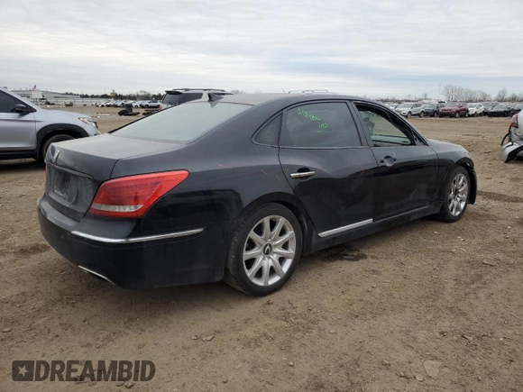 2012 Hyundai Equus Signature with VIN KMHGH4JH3CU055327, listed as a Copart auction lot 44697385 with 157,183 mi miles and Salvage Title. Bid and sale history available at DreamBid. Image 3.