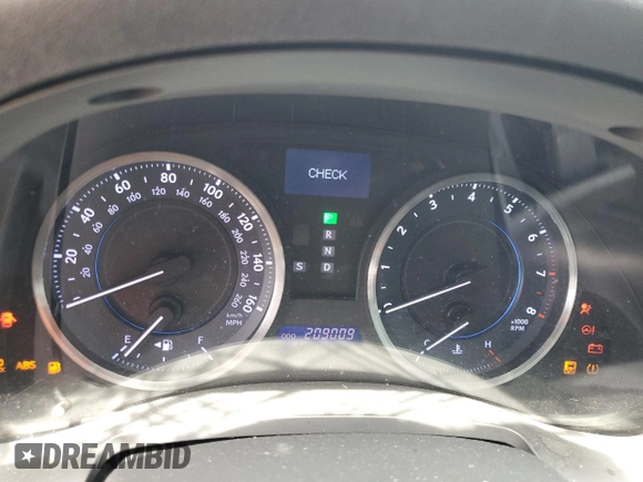 2012 Lexus IS 350 with VIN JTHBE5C21C5029923, listed as a Copart auction lot 54266105 with 209,009 mi miles and Salvage title. Bid and sale history available at DreamBid. Image 9.