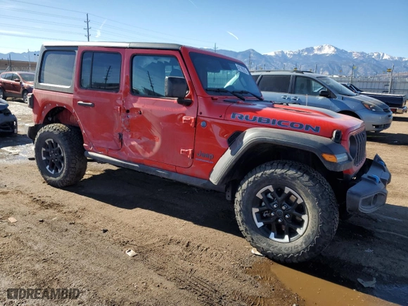 2024 Jeep Wrangler 4xe Rubicon with VIN 1C4RJXR67RW162433, listed as a Copart auction lot 42179315 with 2,877 mi miles and Salvage Title. Bid and sale history available at carsss.com. Image 4.