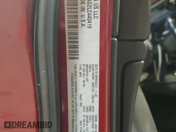 2020 Jeep Grand Cherokee Laredo E z VIN 1C4RJFAG2LC440419, wystawiony jako Copart lot #47603395 z przebiegiem 82 289 mil mil oraz Szkoda całkowita • Salvage title. Historia ofert i sprzedaży dostępna na DreamBid. Obrazek 14.