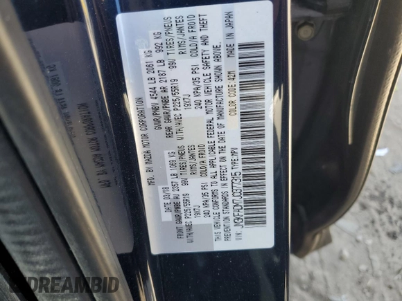 2018 Mazda CX-5 Grand Touring with VIN JM3KFADM7J0377315, listed as a Copart auction lot 53335185 with 68,462 mi miles and Salvage title. Bid and sale history available at DreamBid. Image 15.
