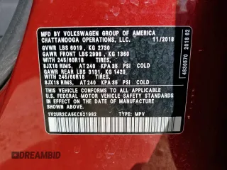 2019 Volkswagen Atlas SE z VIN 1V2UR2CA5KC521982, wystawiony jako Copart lot #60024125 z przebiegiem 120 841 mil mil oraz Szkoda całkowita • Salvage title. Historia ofert i sprzedaży dostępna na DreamBid. Obrazek 13.