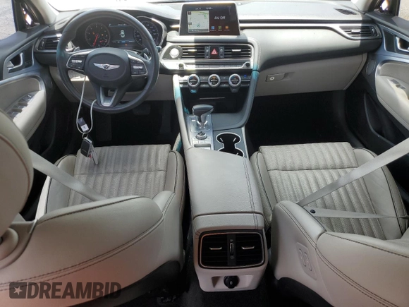 2019 Genesis G70 Advanced with VIN KMTG34LA7KU043961, listed as a Copart auction lot 60412685 with 47,710 mi miles and Salvage title. Bid and sale history available at DreamBid. Image 8.