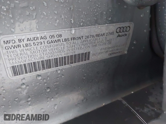 2008 Audi A6 z VIN WAUDH74F48N144440, wystawiony jako IAAI lot #41717899 z przebiegiem 207 526 mil mil oraz . Historia ofert i sprzedaży dostępna na DreamBid. Obrazek 9.