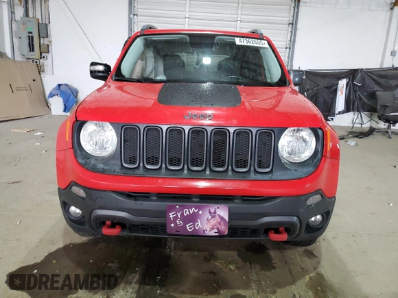 2015 Jeep Renegade Trailhawk with VIN ZACCJBCT3FPB27436, listed as a Copart auction lot 47362655 with 96,520 mi miles and Salvage title. Bid and sale history available at DreamBid. Image 5.