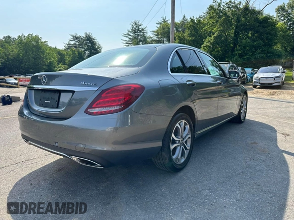 2017 Mercedes-Benz C 300 with VIN 55SWF4KB2HU217236, listed as a Copart auction lot 61000605 with 140,873 mi miles and Clean title. Bid and sale history available at DreamBid. Image 3.