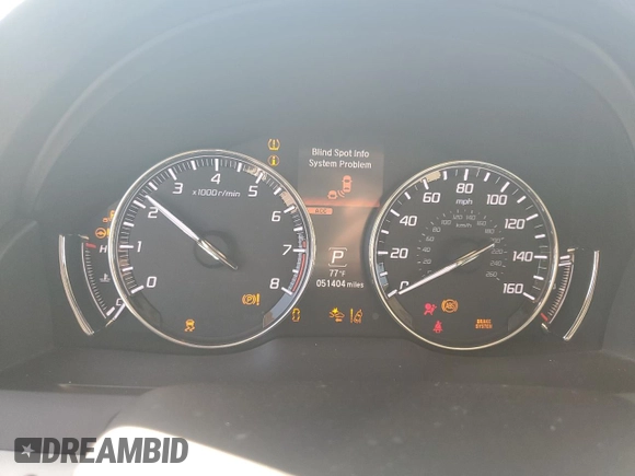 2016 Acura RLX Advance with VIN JH4KC1F94GC001767, listed as a Copart auction lot 79686294 with 51,404 mi miles and Salvage title. Bid and sale history available at DreamBid. Image 9.